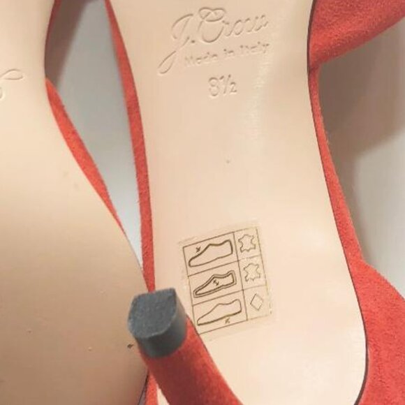 J Crew, D'Orsay, Pointed Toe, Orange, Suede Heels, Size 8.5, NWOB, appx 2.3/4" - Picture 13 of 16